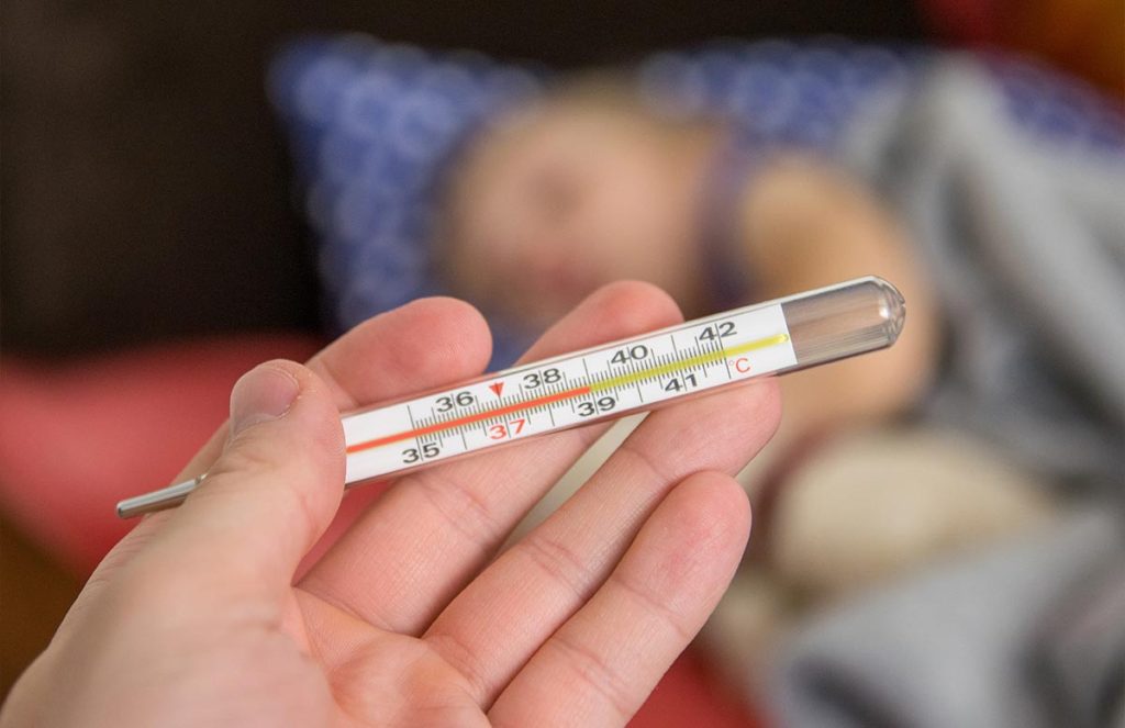 Termómetro para medir la fiebre.